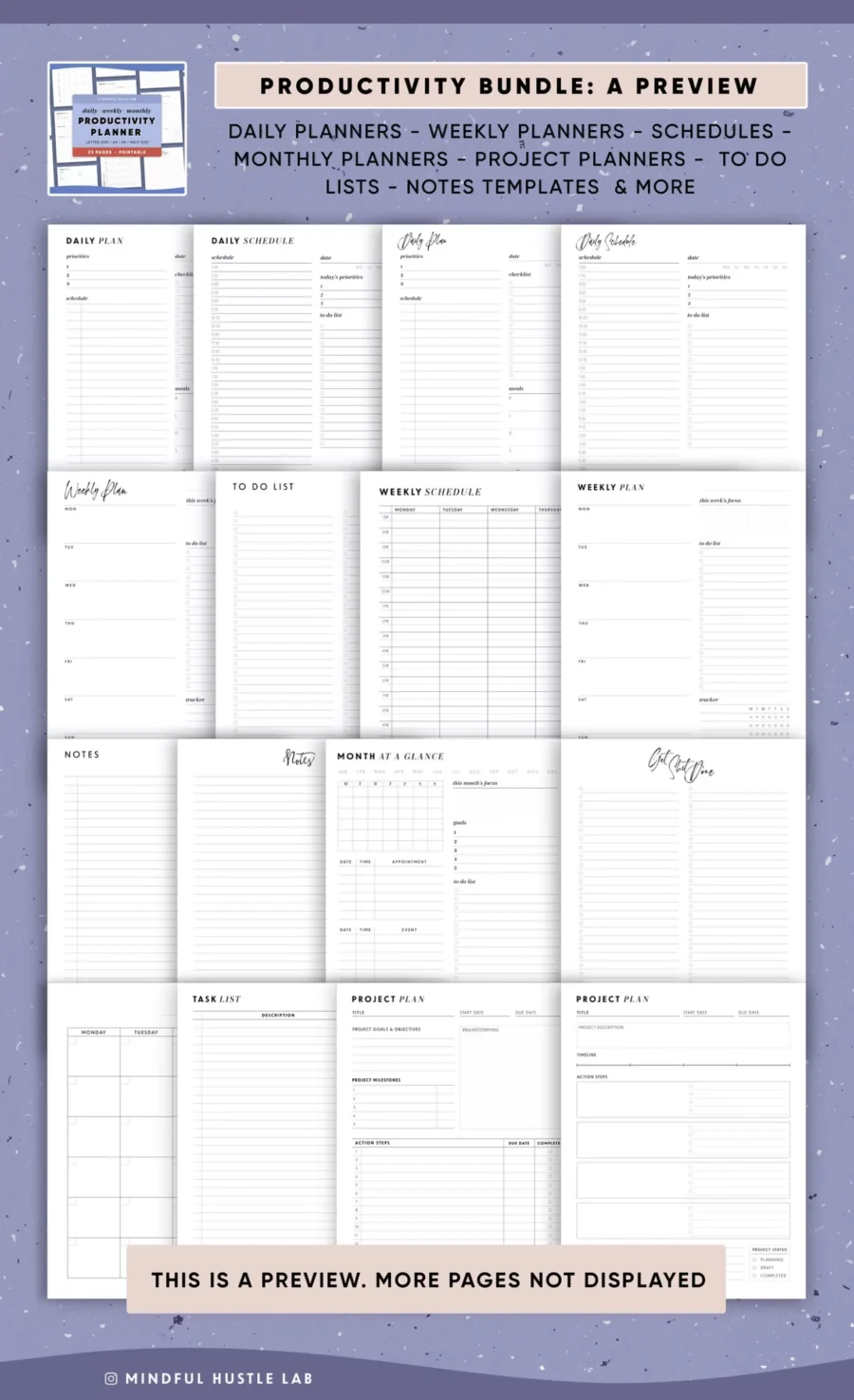 Printable Planner 5in1 Bundle Digital Planner Boutique