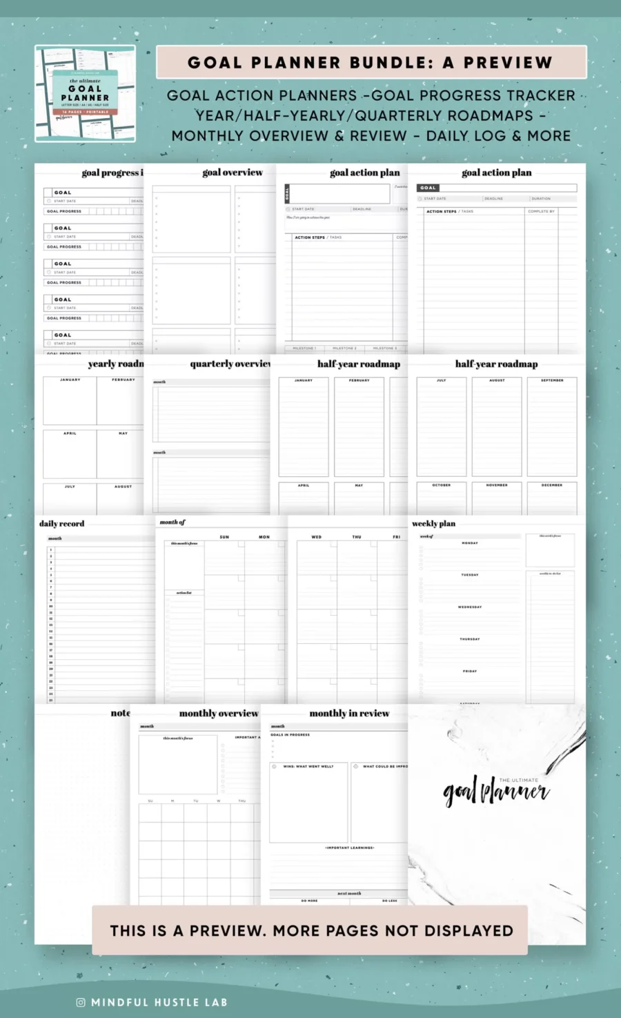 Printable Planner 5in1 Bundle Digital Planner Boutique