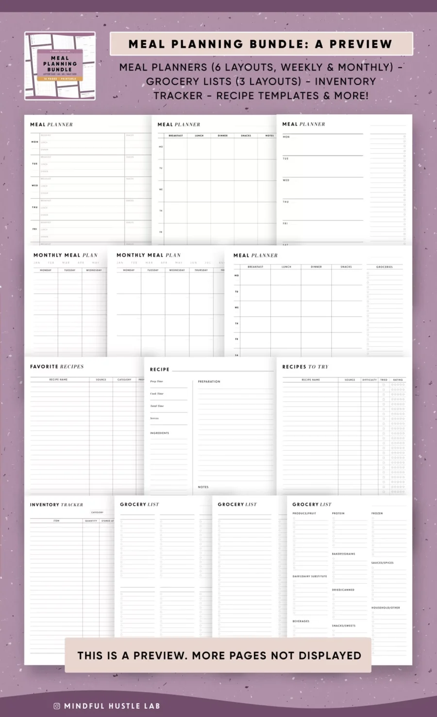 Printable Planner 5in1 Bundle Digital Planner Boutique